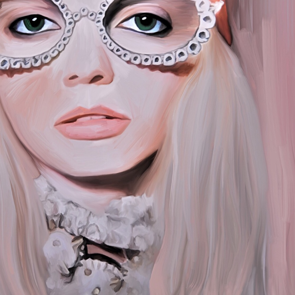 FRAMED GUCCI RUNWAY MODEL PAINTING - Picture 4 of 4